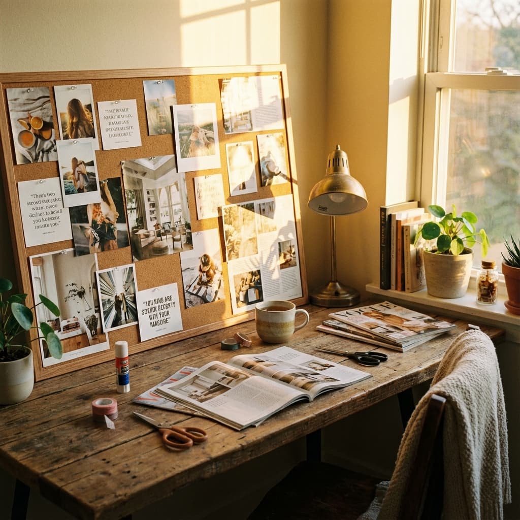 Workspace for creating a vision board